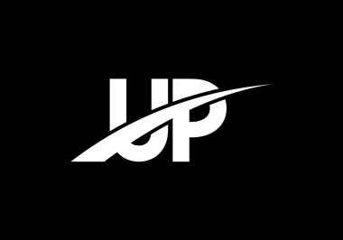 İlk Monogram Mektup U P Logo Tasarım Vektör Şablonu. UP Harf Logosu Tasarımı