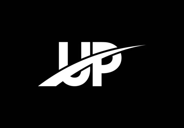 İlk Monogram Mektup U P Logo Tasarım Vektör Şablonu. UP Harf Logosu Tasarımı