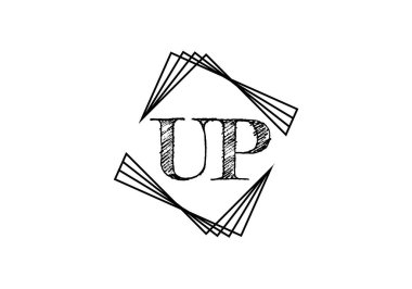 İlk Monogram Mektup U P Logo Tasarım Vektör Şablonu. UP Harf Logosu Tasarımı