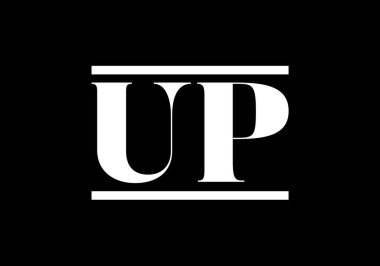 İlk Monogram Mektup U P Logo Tasarım Vektör Şablonu. UP Harf Logosu Tasarımı