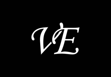 İlk Monogram Mektup V E Logo Tasarım Vektör Şablonu. V E Harfi Logo Tasarımı