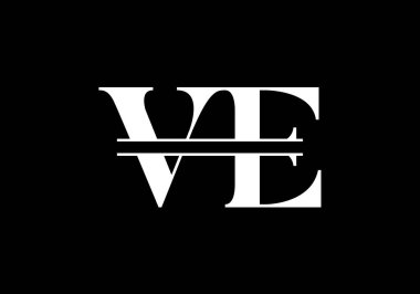 İlk Monogram Mektup V E Logo Tasarım Vektör Şablonu. V E Harfi Logo Tasarımı