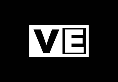 İlk Monogram Mektup V E Logo Tasarım Vektör Şablonu. V E Harfi Logo Tasarımı