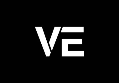 İlk Monogram Mektup V E Logo Tasarım Vektör Şablonu. V E Harfi Logo Tasarımı