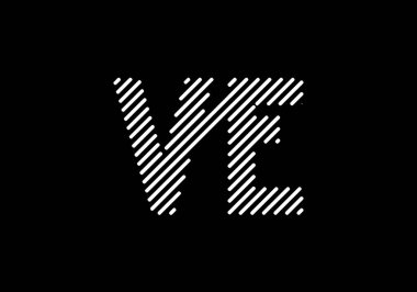 İlk Monogram Mektup V E Logo Tasarım Vektör Şablonu. V E Harfi Logo Tasarımı