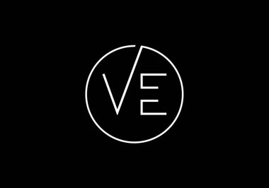 İlk Monogram Mektup V E Logo Tasarım Vektör Şablonu. V E Harfi Logo Tasarımı