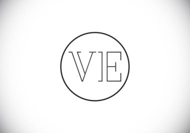İlk Monogram Mektup V E Logo Tasarım Vektör Şablonu. V E Harfi Logo Tasarımı