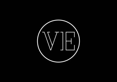 İlk Monogram Mektup V E Logo Tasarım Vektör Şablonu. V E Harfi Logo Tasarımı