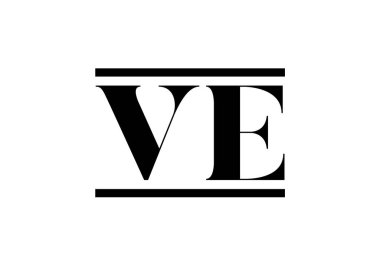 İlk Monogram Mektup V E Logo Tasarım Vektör Şablonu. V E Harfi Logo Tasarımı