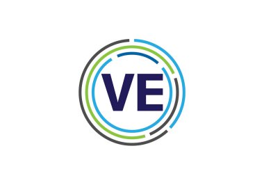 İlk Monogram Mektup V E Logo Tasarım Vektör Şablonu. V E Harfi Logo Tasarımı