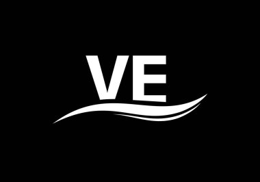 İlk Monogram Mektup V E Logo Tasarım Vektör Şablonu. V E Harfi Logo Tasarımı