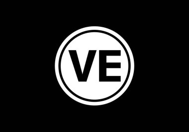 İlk Monogram Mektup V E Logo Tasarım Vektör Şablonu. V E Harfi Logo Tasarımı