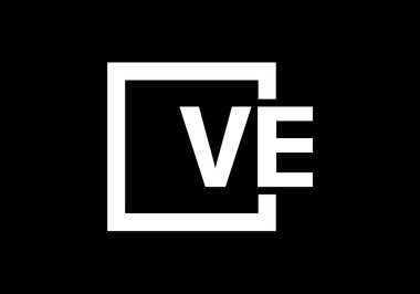 İlk Monogram Mektup V E Logo Tasarım Vektör Şablonu. V E Harfi Logo Tasarımı