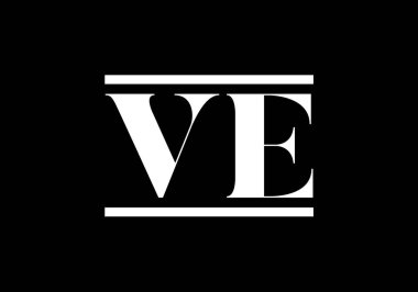 İlk Monogram Mektup V E Logo Tasarım Vektör Şablonu. V E Harfi Logo Tasarımı