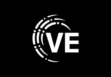 İlk Monogram Mektup V E Logo Tasarım Vektör Şablonu. V E Harfi Logo Tasarımı