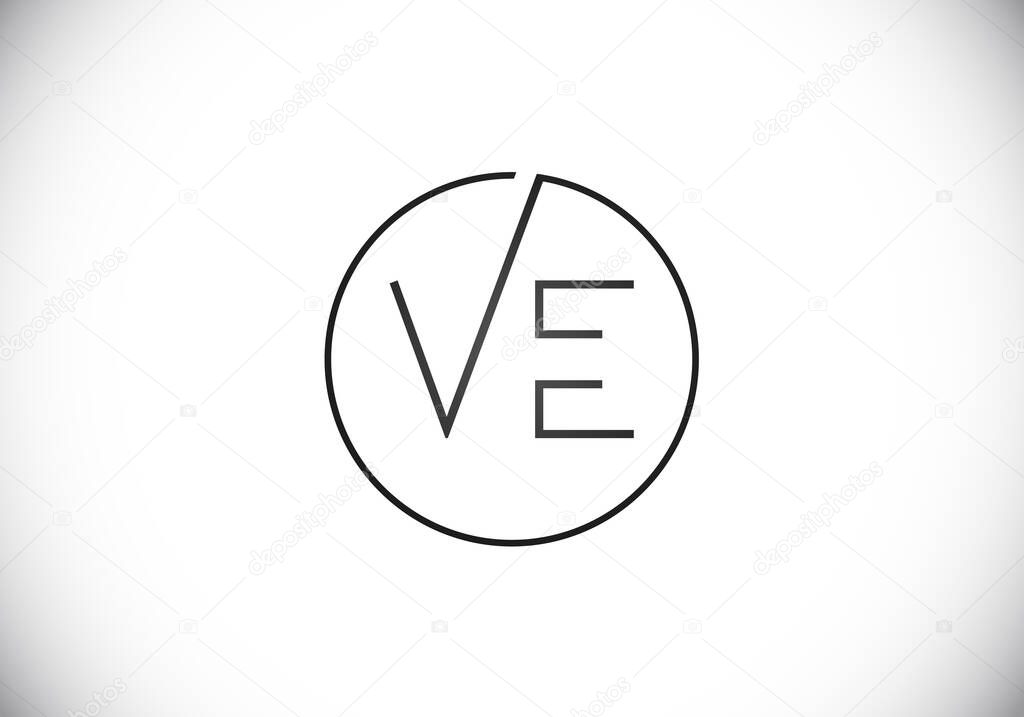 Initial Monogram Letter V E Logo Design Vector Template. V E Letter Logo Design