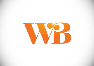 İlk Monogram Harf W B Logo Tasarım Vektör Şablonu. WB Harf Logo Tasarımı