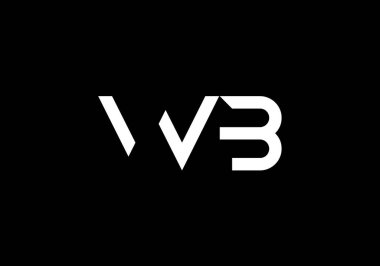 İlk Monogram Harf W B Logo Tasarım Vektör Şablonu. WB Harf Logo Tasarımı
