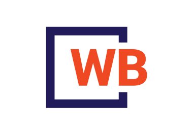 İlk Monogram Harf W B Logo Tasarım Vektör Şablonu. WB Harf Logo Tasarımı
