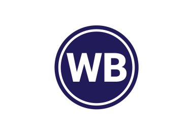İlk Monogram Harf W B Logo Tasarım Vektör Şablonu. WB Harf Logo Tasarımı