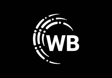 İlk Monogram Harf W B Logo Tasarım Vektör Şablonu. WB Harf Logo Tasarımı
