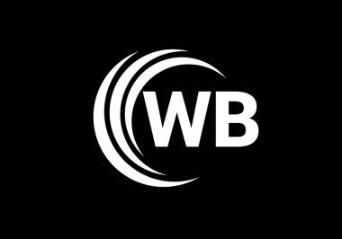 İlk Monogram Harf W B Logo Tasarım Vektör Şablonu. WB Harf Logo Tasarımı