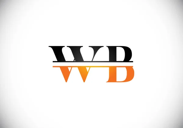 初期のモノグラム文字W Bロゴデザインベクトルテンプレート Wbレターロゴデザイン — ストックベクタ