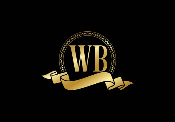 初始单字W B标志设计矢量模板 Wb字母标志设计 — 图库矢量图片