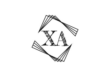 İlk Monogram Harf X A Logo Tasarım Vektör Şablonu. X A Harfi Logo Tasarımı