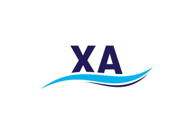 İlk Monogram Harf X A Logo Tasarım Vektör Şablonu. X A Harfi Logo Tasarımı