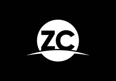 Baş Monogram Harf Z C Logo Tasarım Vektör Şablonu. Z C Harfi Logo Tasarımı