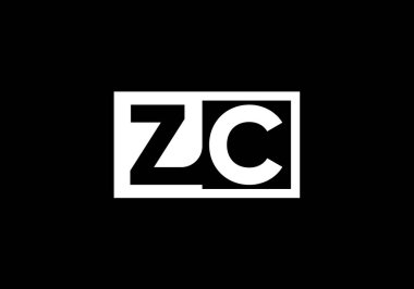 Baş Monogram Harf Z C Logo Tasarım Vektör Şablonu. Z C Harfi Logo Tasarımı
