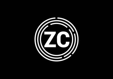 Baş Monogram Harf Z C Logo Tasarım Vektör Şablonu. Z C Harfi Logo Tasarımı