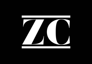 Baş Monogram Harf Z C Logo Tasarım Vektör Şablonu. Z C Harfi Logo Tasarımı