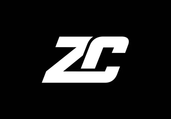 Baş Monogram Harf Z C Logo Tasarım Vektör Şablonu. Z C Harfi Logo Tasarımı