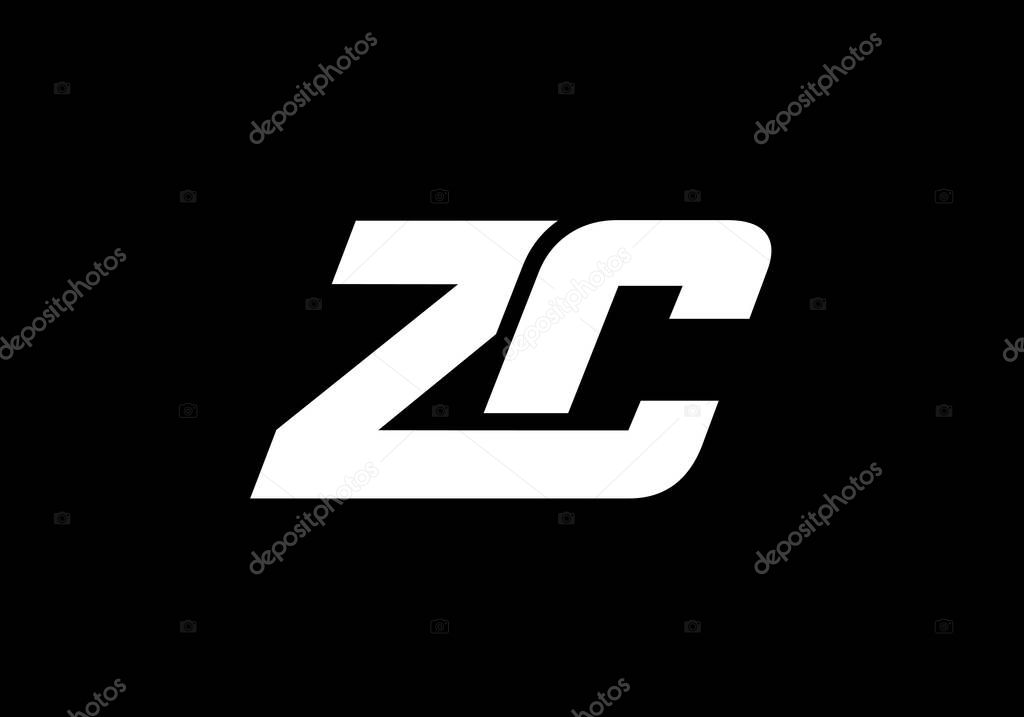 Initial Monogram Letter Z C Logo Design Vector Template. Z C Letter Logo Design