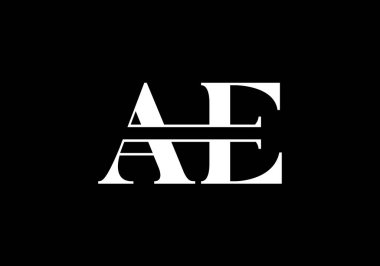 İlk Monogram Harf A E Logo Tasarım Vektör Şablonu. Bir E Harfi Logo Tasarımı