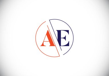 İlk Monogram Harf A E Logo Tasarım Vektör Şablonu. Bir E Harfi Logo Tasarımı