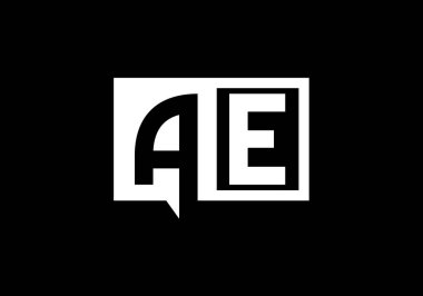 İlk Monogram Harf A E Logo Tasarım Vektör Şablonu. Bir E Harfi Logo Tasarımı