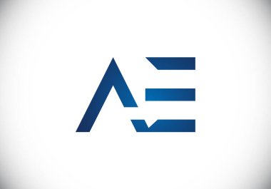 İlk Monogram Harf A E Logo Tasarım Vektör Şablonu. Bir E Harfi Logo Tasarımı