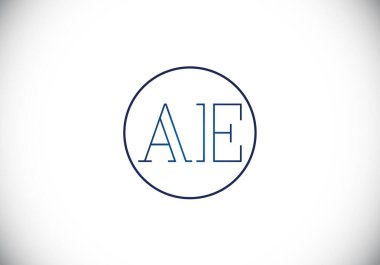 İlk Monogram Harf A E Logo Tasarım Vektör Şablonu. Bir E Harfi Logo Tasarımı