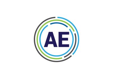 İlk Monogram Harf A E Logo Tasarım Vektör Şablonu. Bir E Harfi Logo Tasarımı