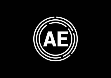 İlk Monogram Harf A E Logo Tasarım Vektör Şablonu. Bir E Harfi Logo Tasarımı