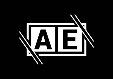 İlk Monogram Harf A E Logo Tasarım Vektör Şablonu. Bir E Harfi Logo Tasarımı