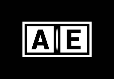 İlk Monogram Harf A E Logo Tasarım Vektör Şablonu. Bir E Harfi Logo Tasarımı