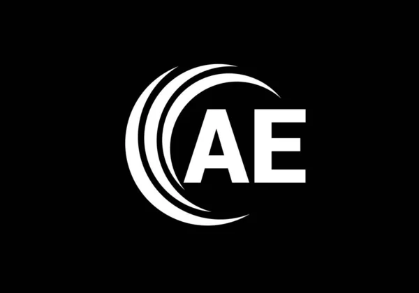 初始字母表Ae标志设计向量模板 电子信标设计 — 图库矢量图片