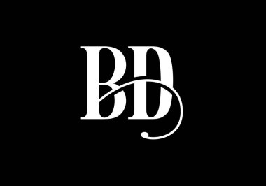 İlk Monogram Harf B D Logo Tasarım Vektör Şablonu. B D Harf Logo Tasarımı