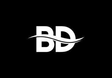 İlk Monogram Harf B D Logo Tasarım Vektör Şablonu. B D Harf Logo Tasarımı