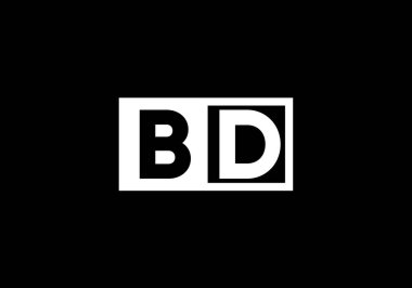İlk Monogram Harf B D Logo Tasarım Vektör Şablonu. B D Harf Logo Tasarımı