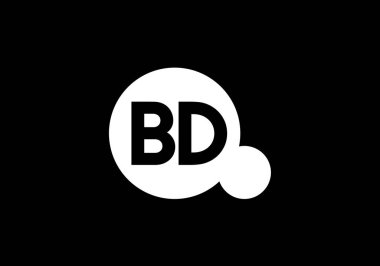 İlk Monogram Harf B D Logo Tasarım Vektör Şablonu. B D Harf Logo Tasarımı